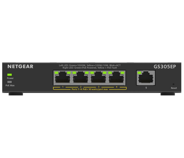Netgear 5p GS305EP (5x10/100/1000Mbit, 4xPoE+) - 676501 - zdjęcie 2